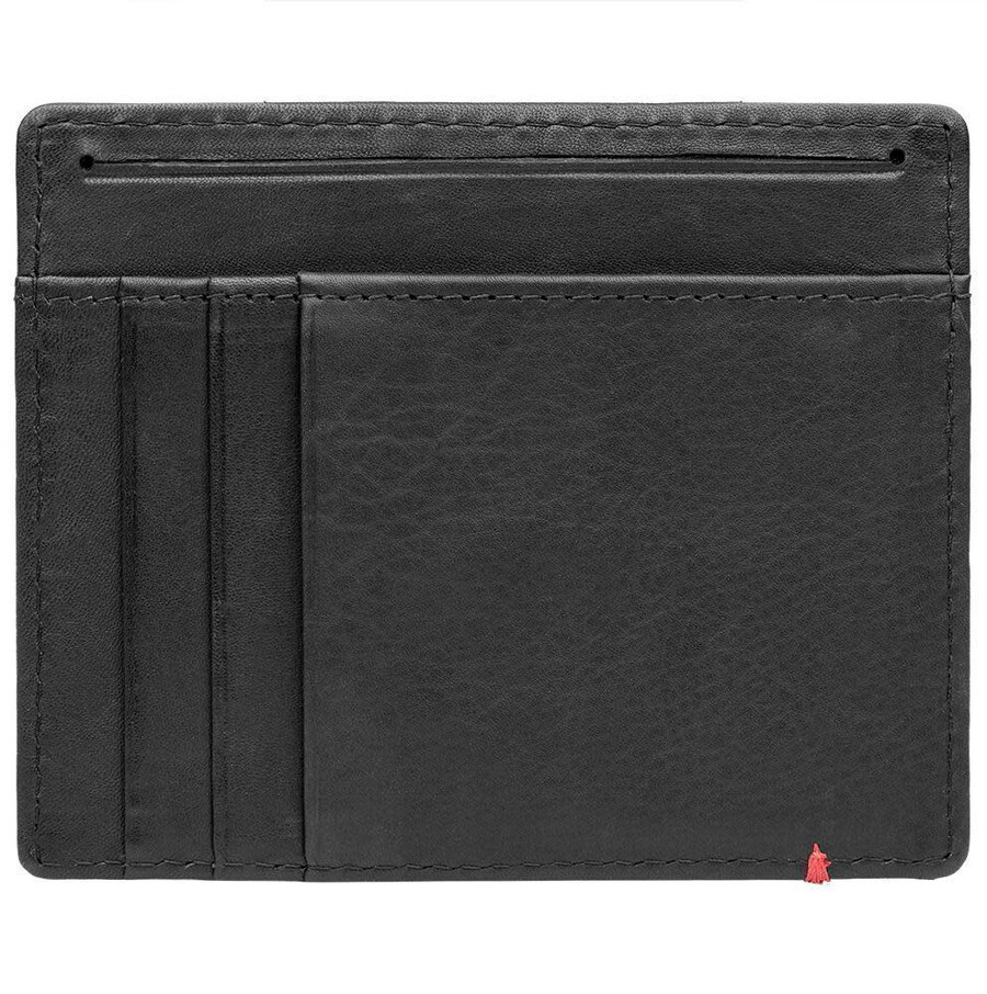 black leather wallet- zippo 1932 metal plate design