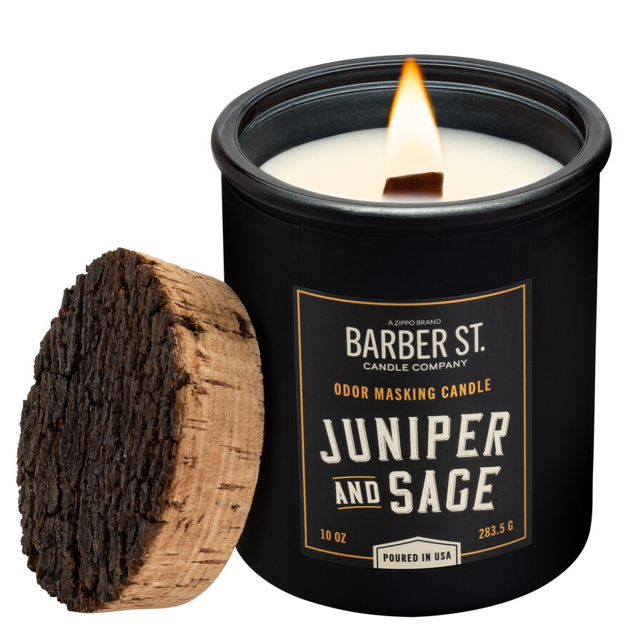 barber street odor masking candle - wooden wick