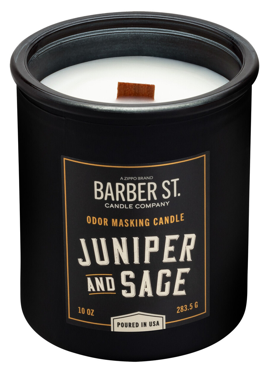 barber street odor masking candle - wooden wick