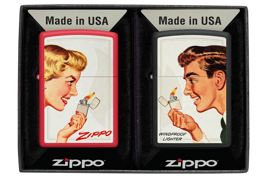 vintage ad lighter set