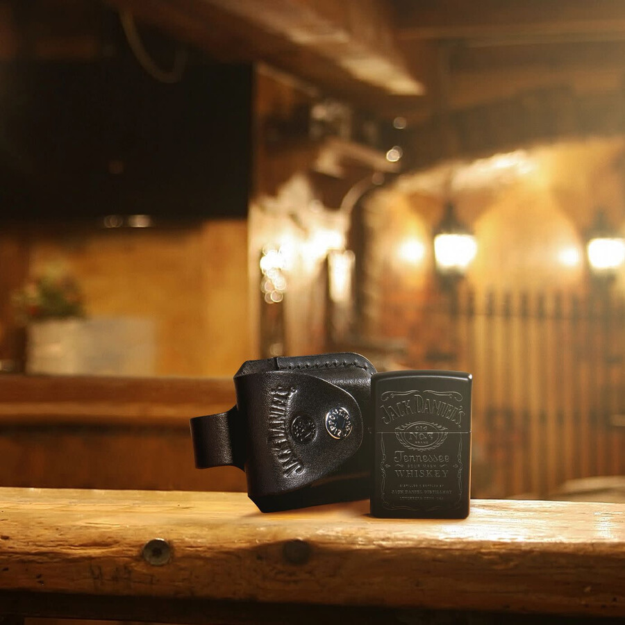jack daniels lighter and pouch gift set