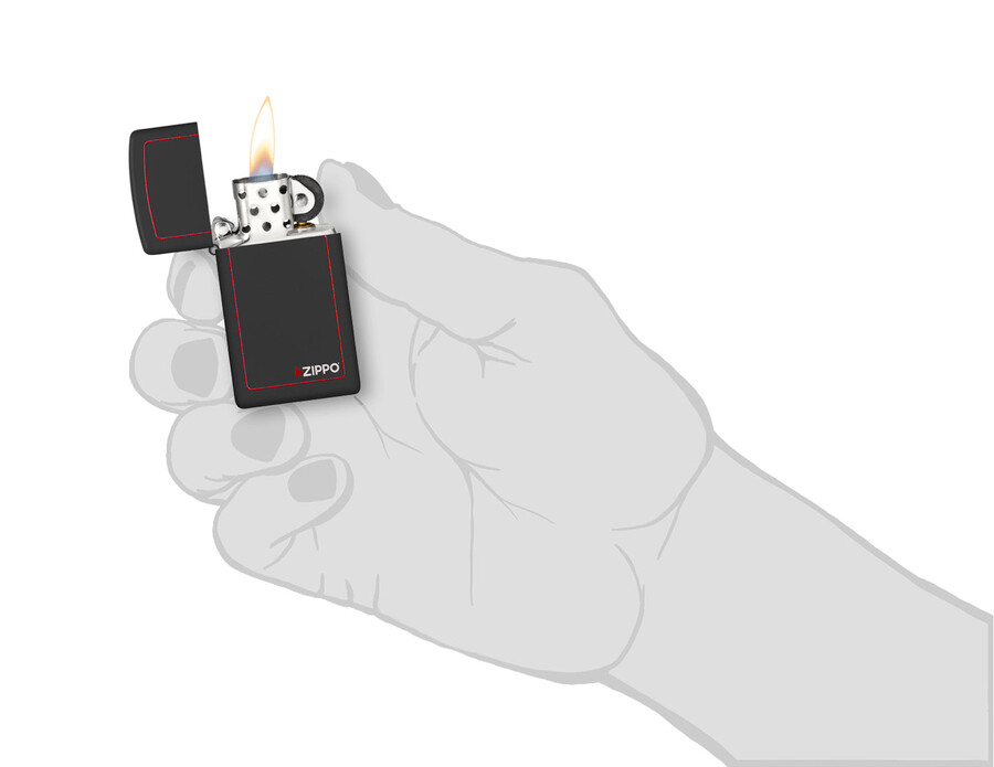 slim black matte with red border