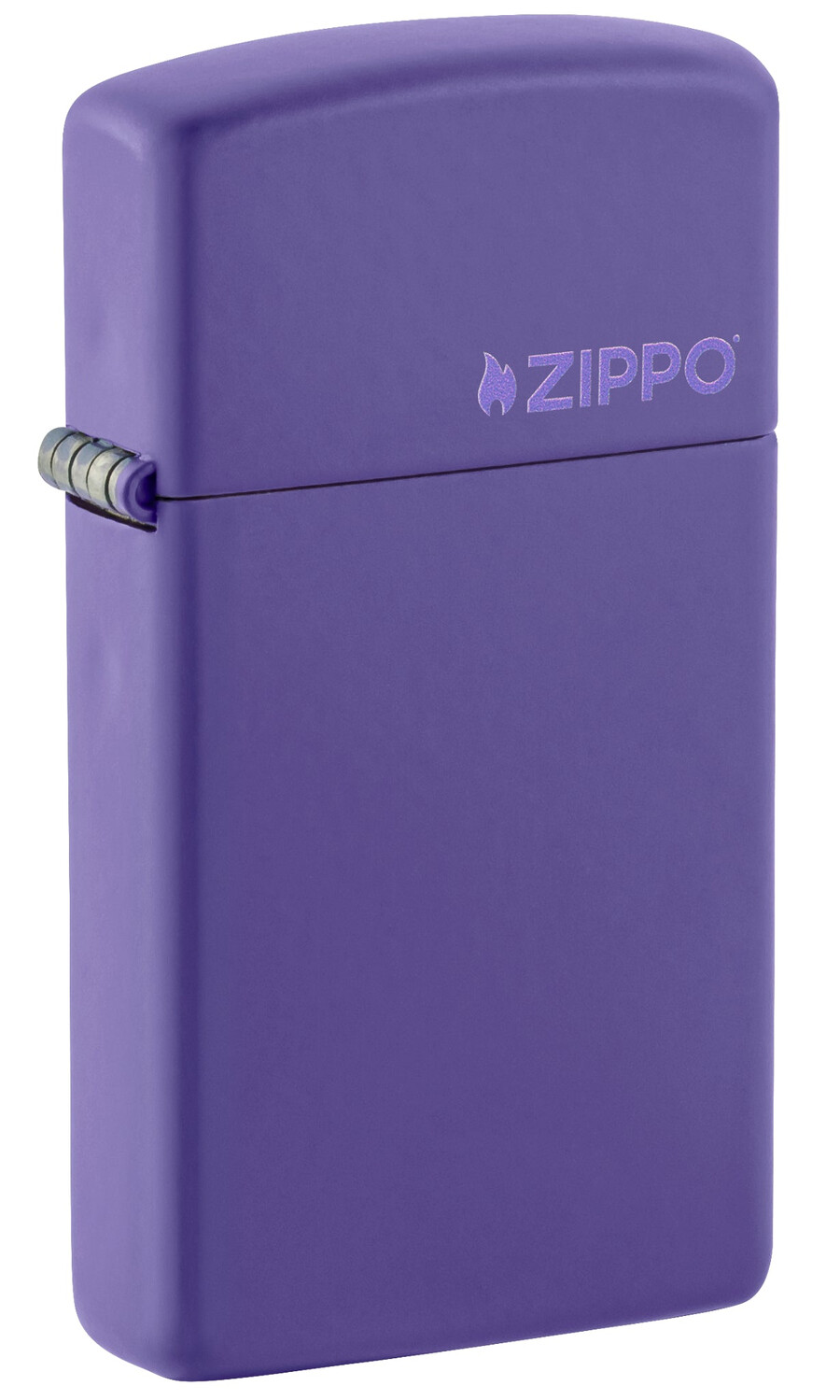 slim purple matte zippo logo