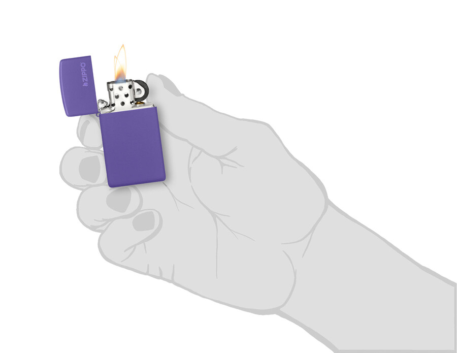 slim purple matte zippo logo