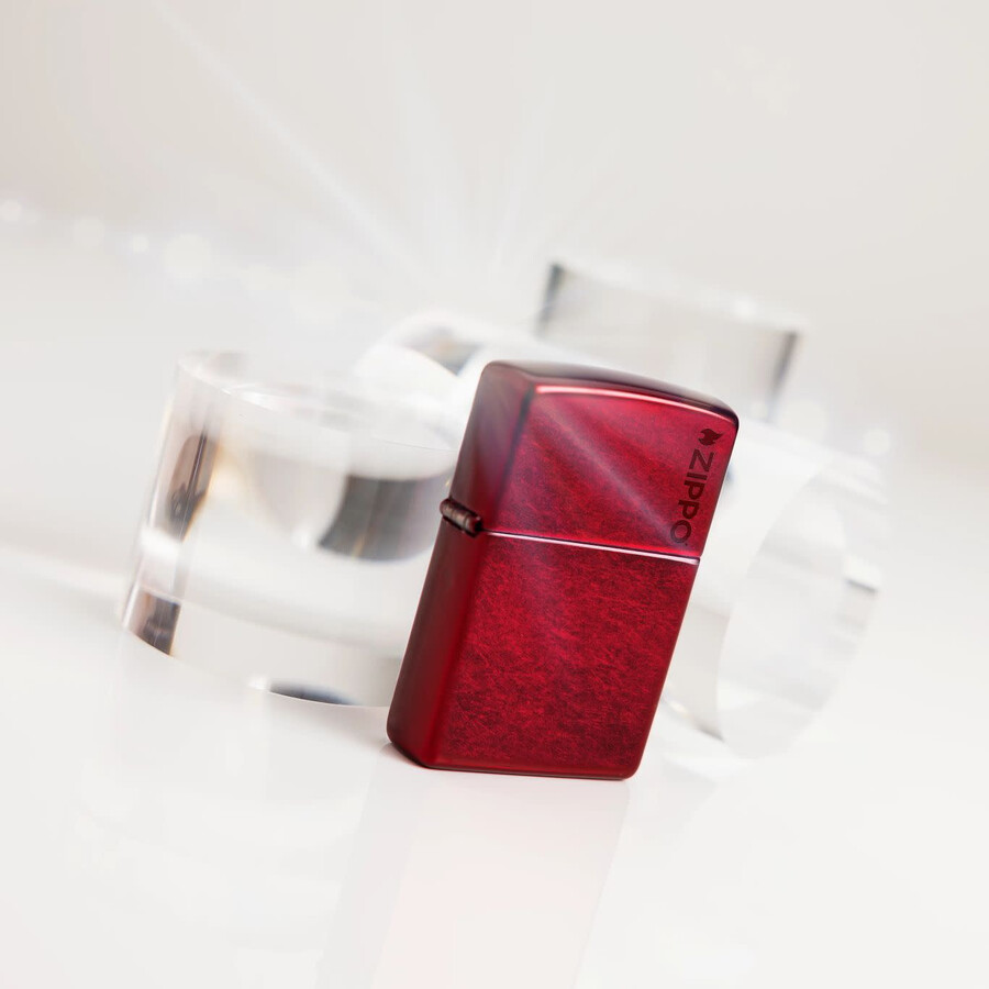classic candy apple red zippo logo