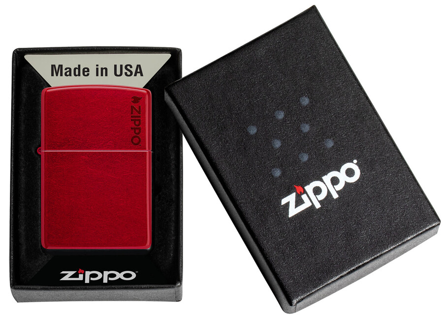 classic candy apple red zippo logo