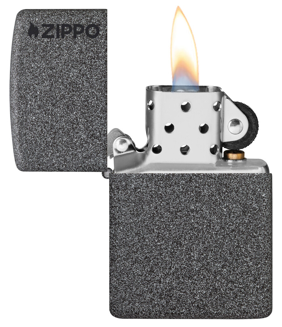 classic iron stone zippo logo