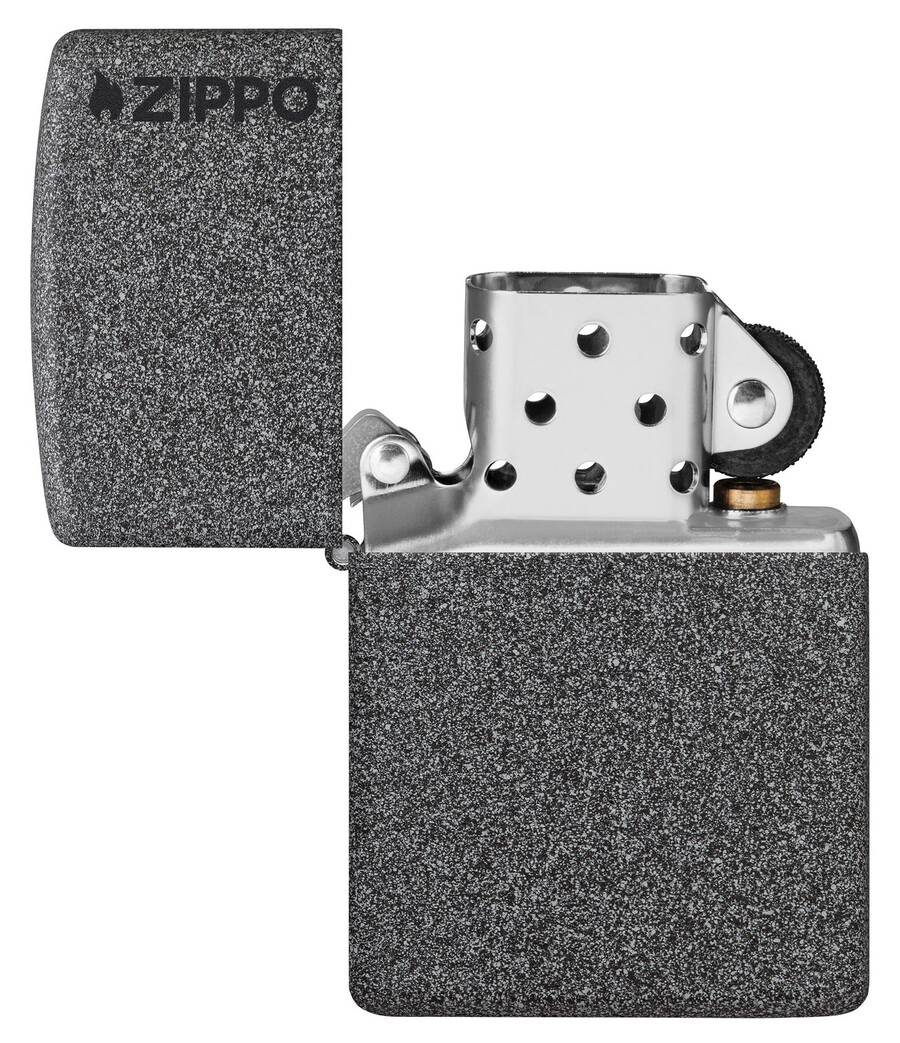 classic iron stone zippo logo