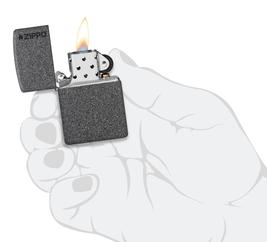 classic iron stone zippo logo