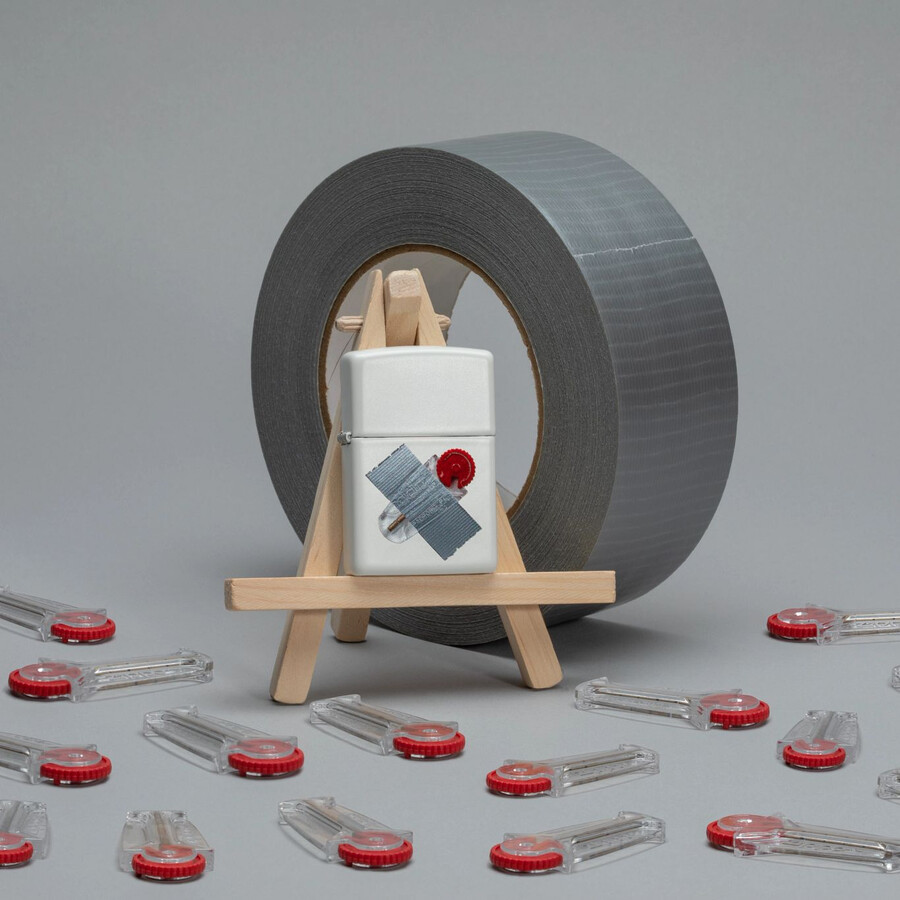 taped flint dispenser