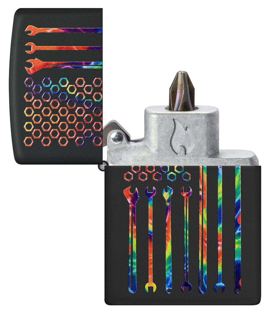 bit safe screwdriver with tie-dye tools design