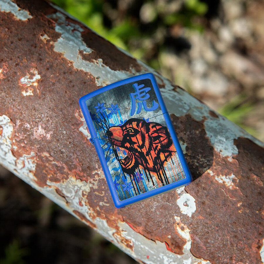 royal blue colorful tiger design
