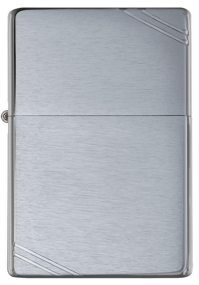 brushed chrome vintage with slashes