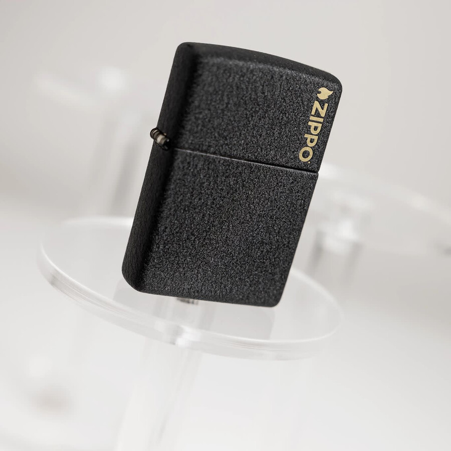 classic black crackle zippo logo