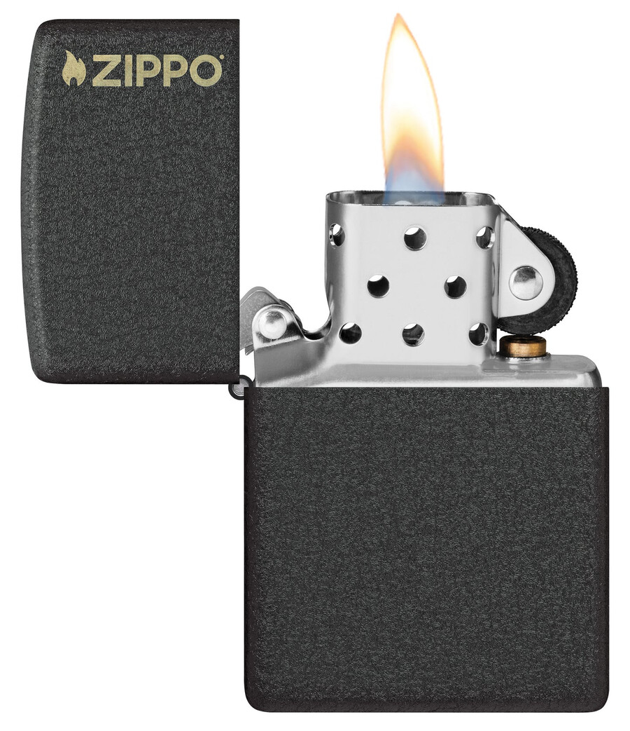 classic black crackle zippo logo