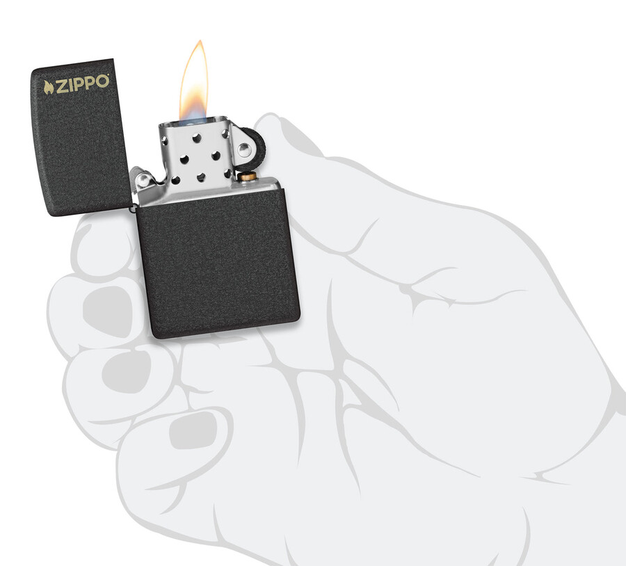 classic black crackle zippo logo