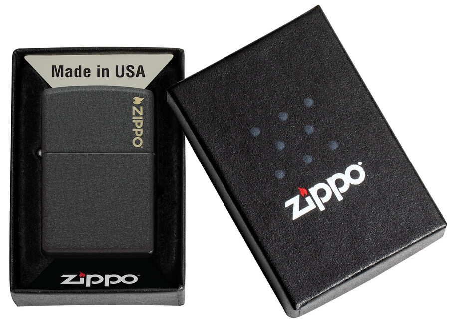 classic black crackle zippo logo