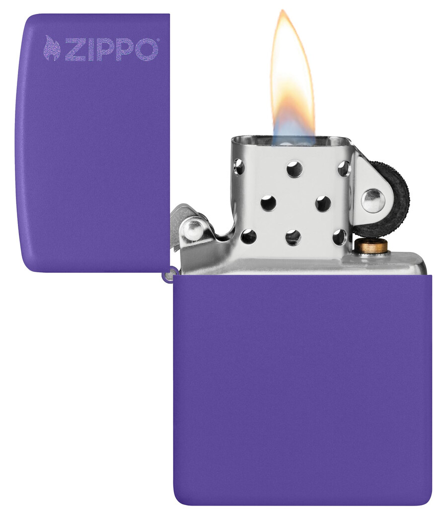 classic purple matte zippo logo