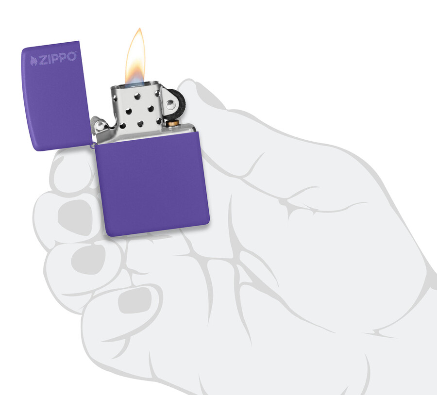 classic purple matte zippo logo
