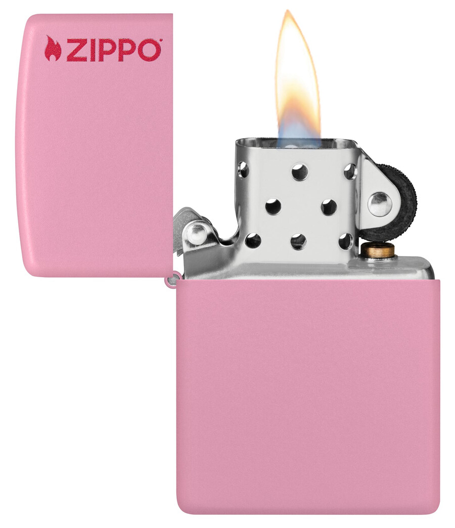 classic pink matte zippo logo