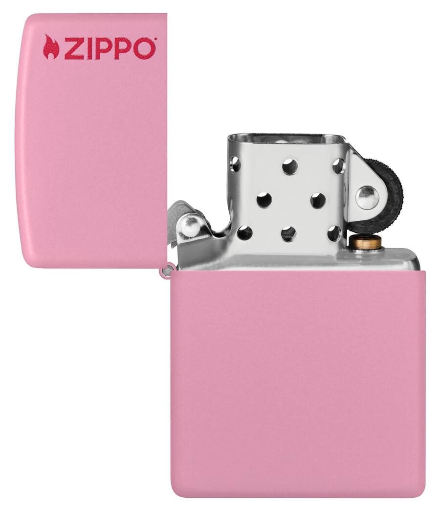 classic pink matte zippo logo