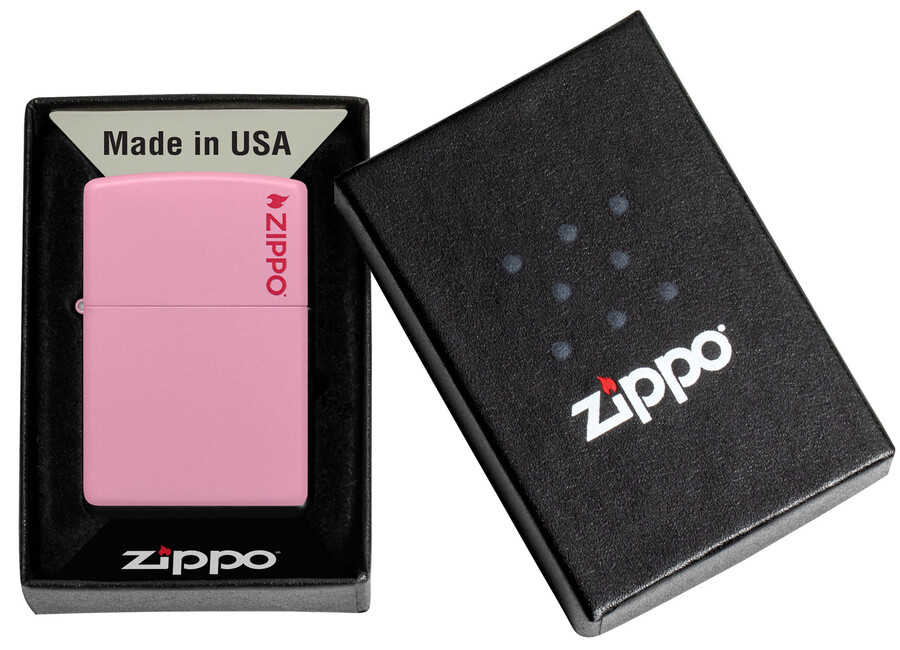 classic pink matte zippo logo