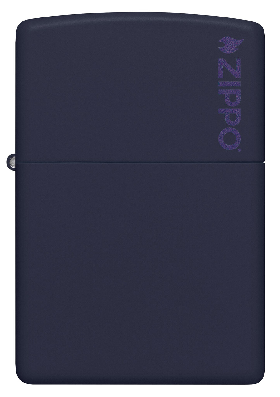 classic navy matte zippo logo