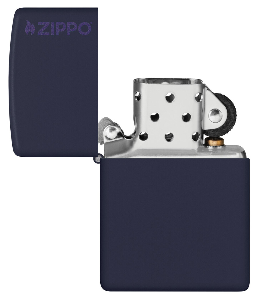 classic navy matte zippo logo