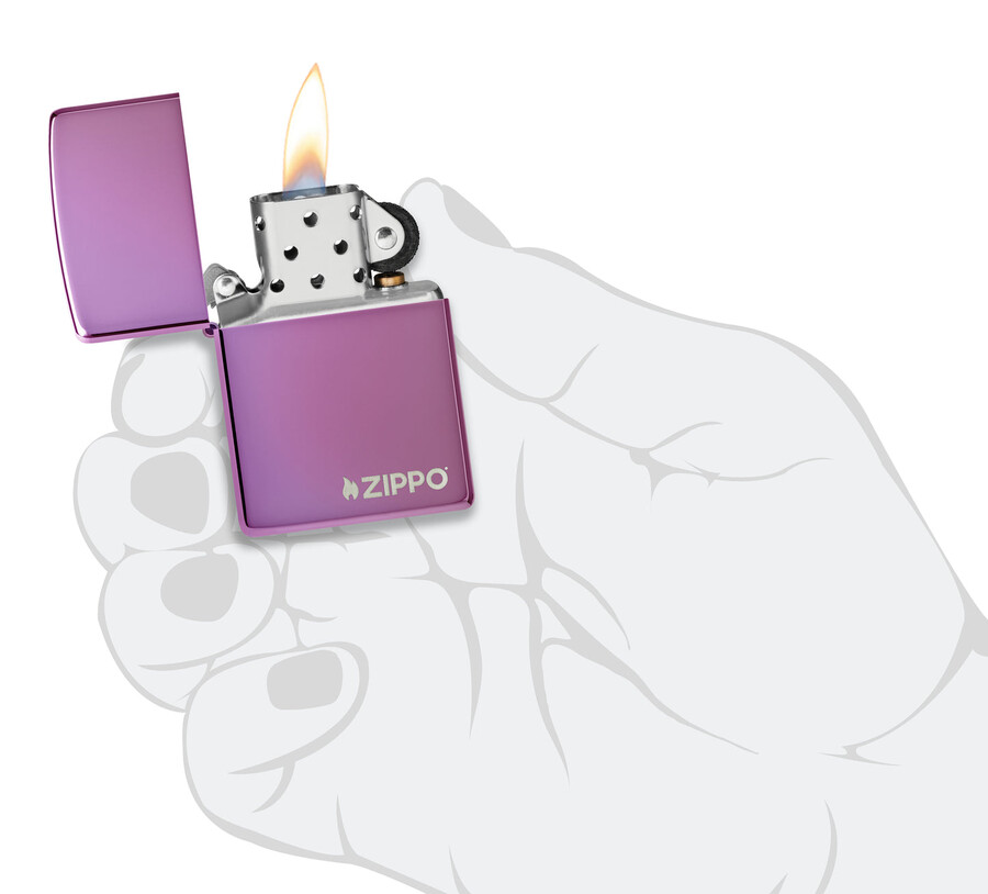 classic high polish purple zippo logo