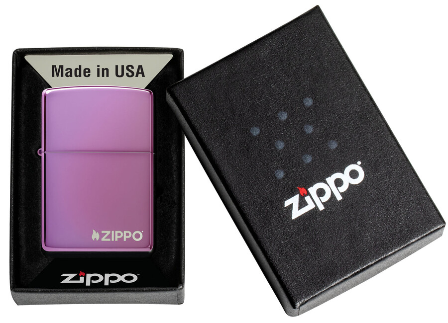 classic high polish purple zippo logo