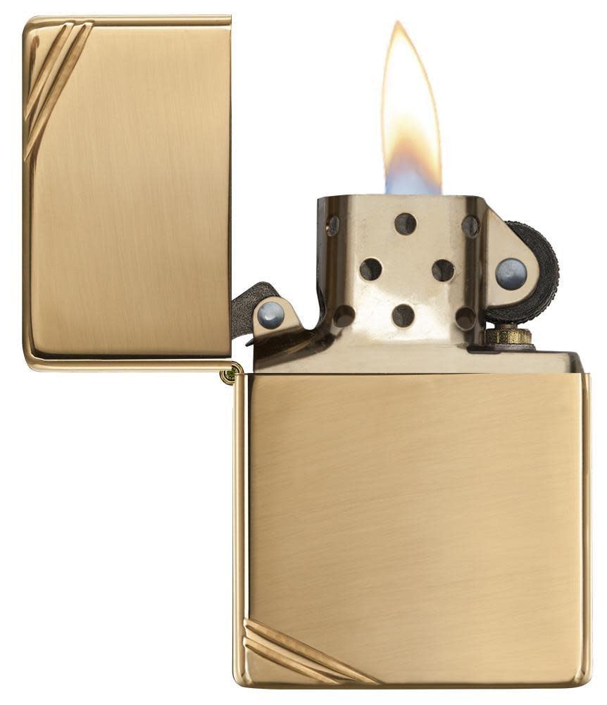 high polish brass vintage with slashes