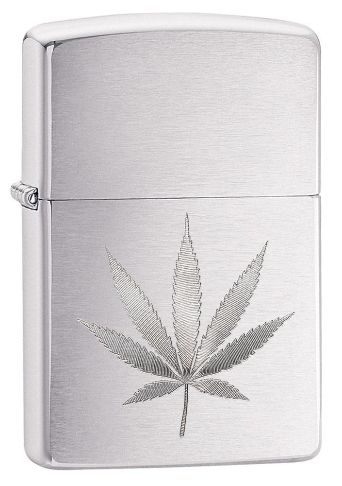 chrome marijuana leaf design