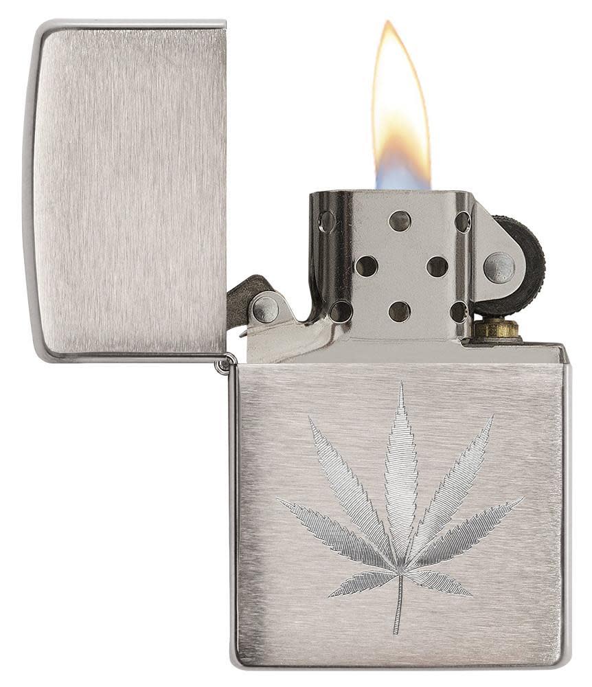 chrome marijuana leaf design