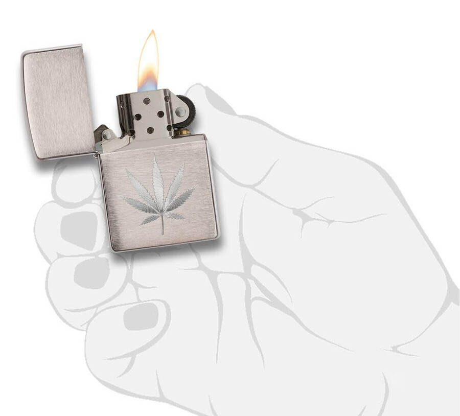 chrome marijuana leaf design