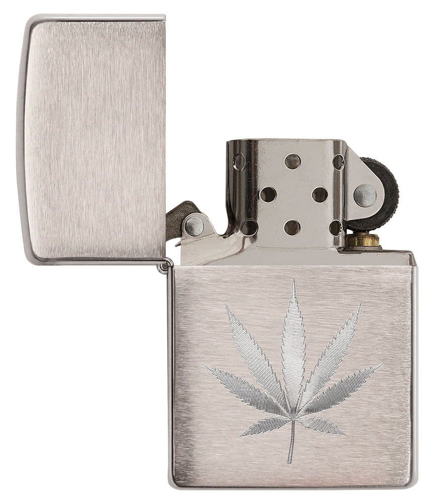 chrome marijuana leaf design