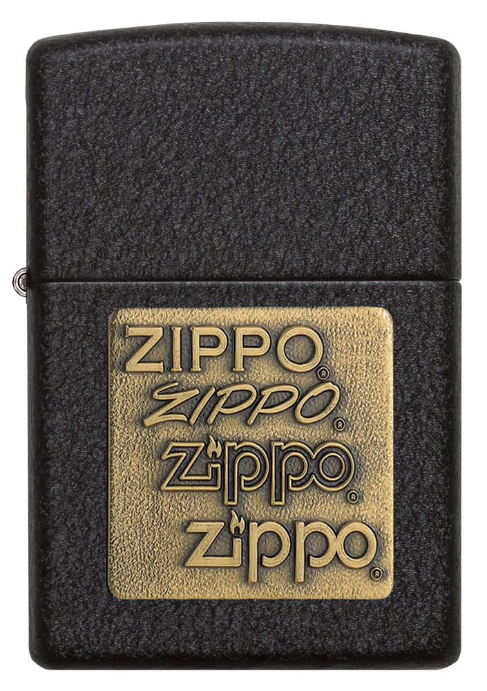 black crackle gold zippo logo