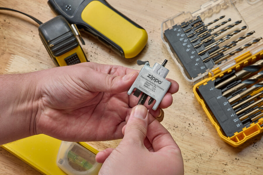 bit safe screwdriver with brushed chrome case