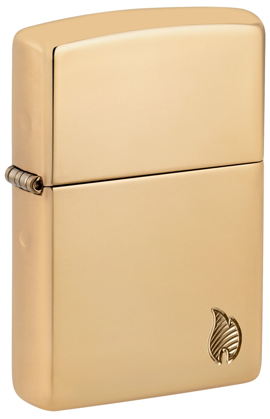 armor high polish brass flame design