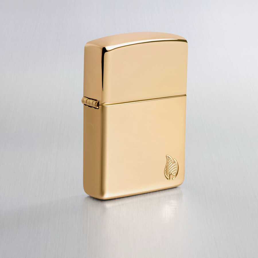 armor high polish brass flame design