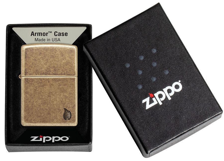 armor antique brass flame design
