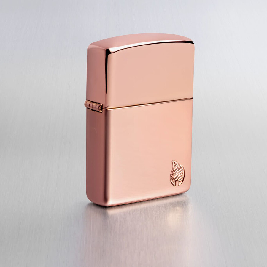 armor high polish rose gold flame design