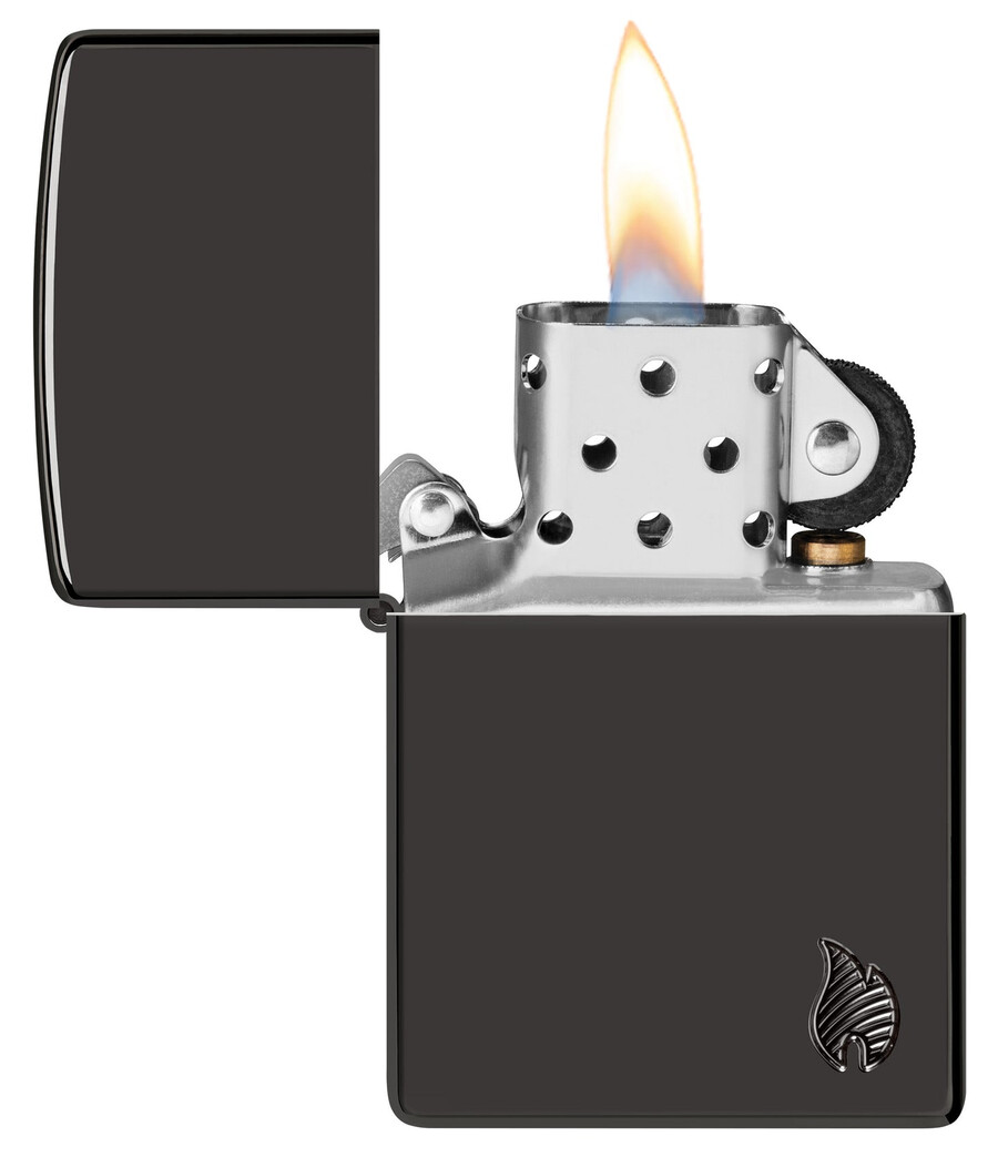 armor high polish black flame design