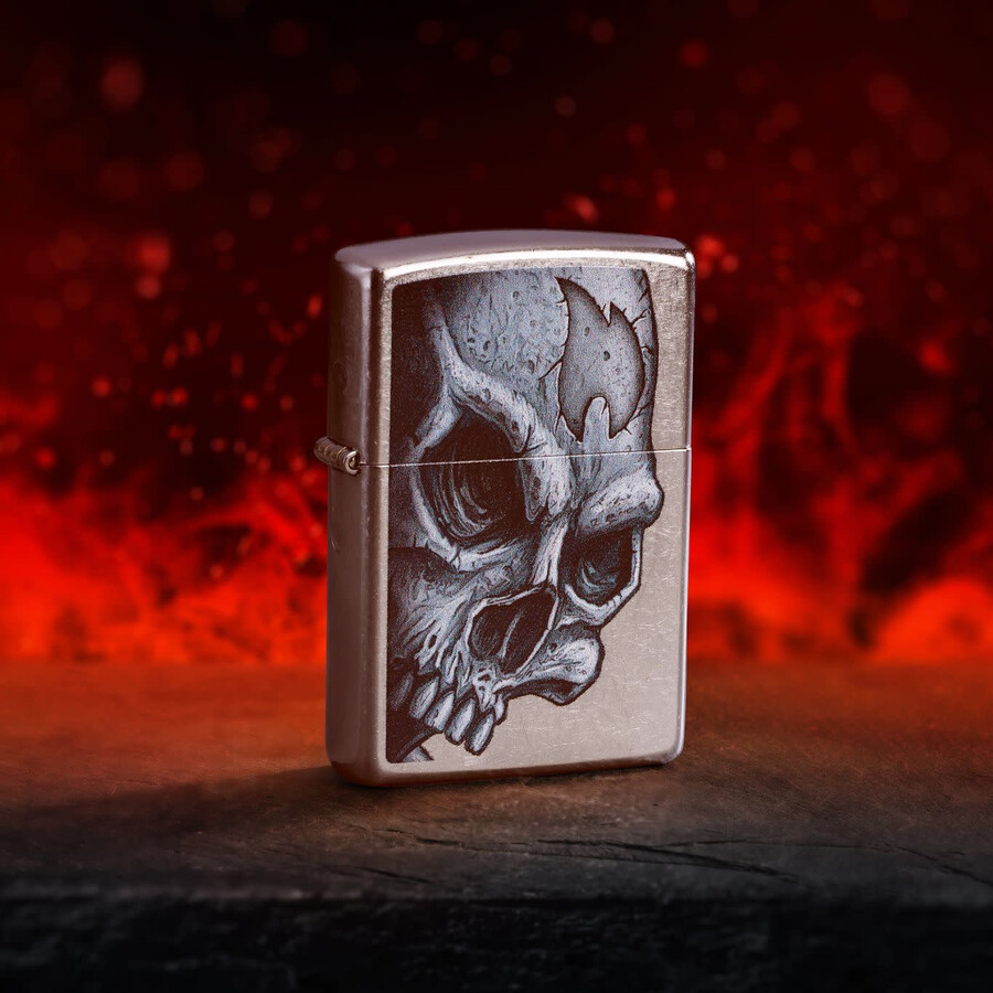 skull and flame design
