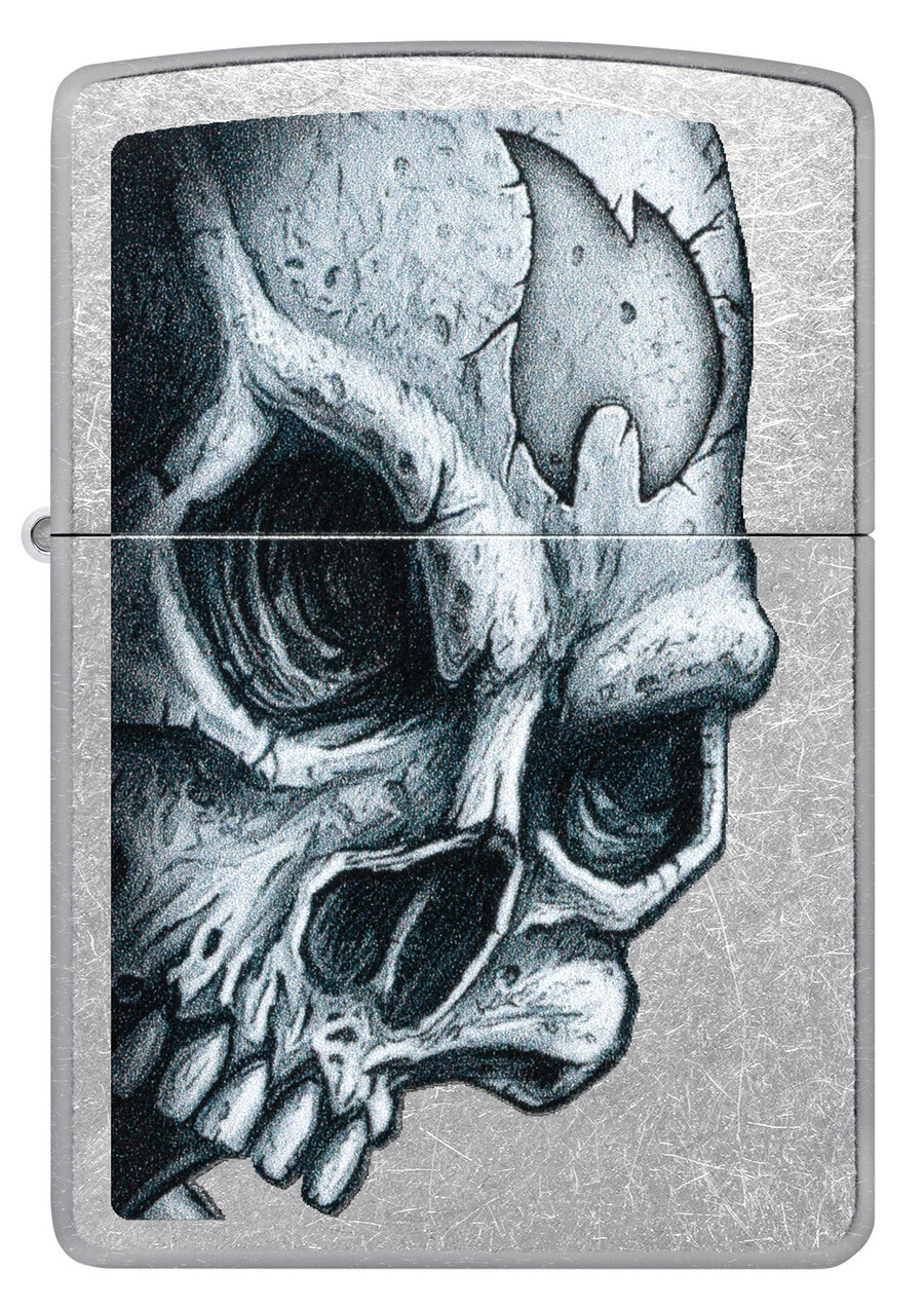skull and flame design