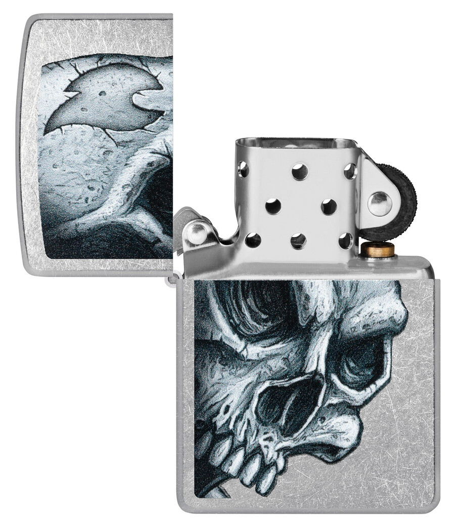 skull and flame design