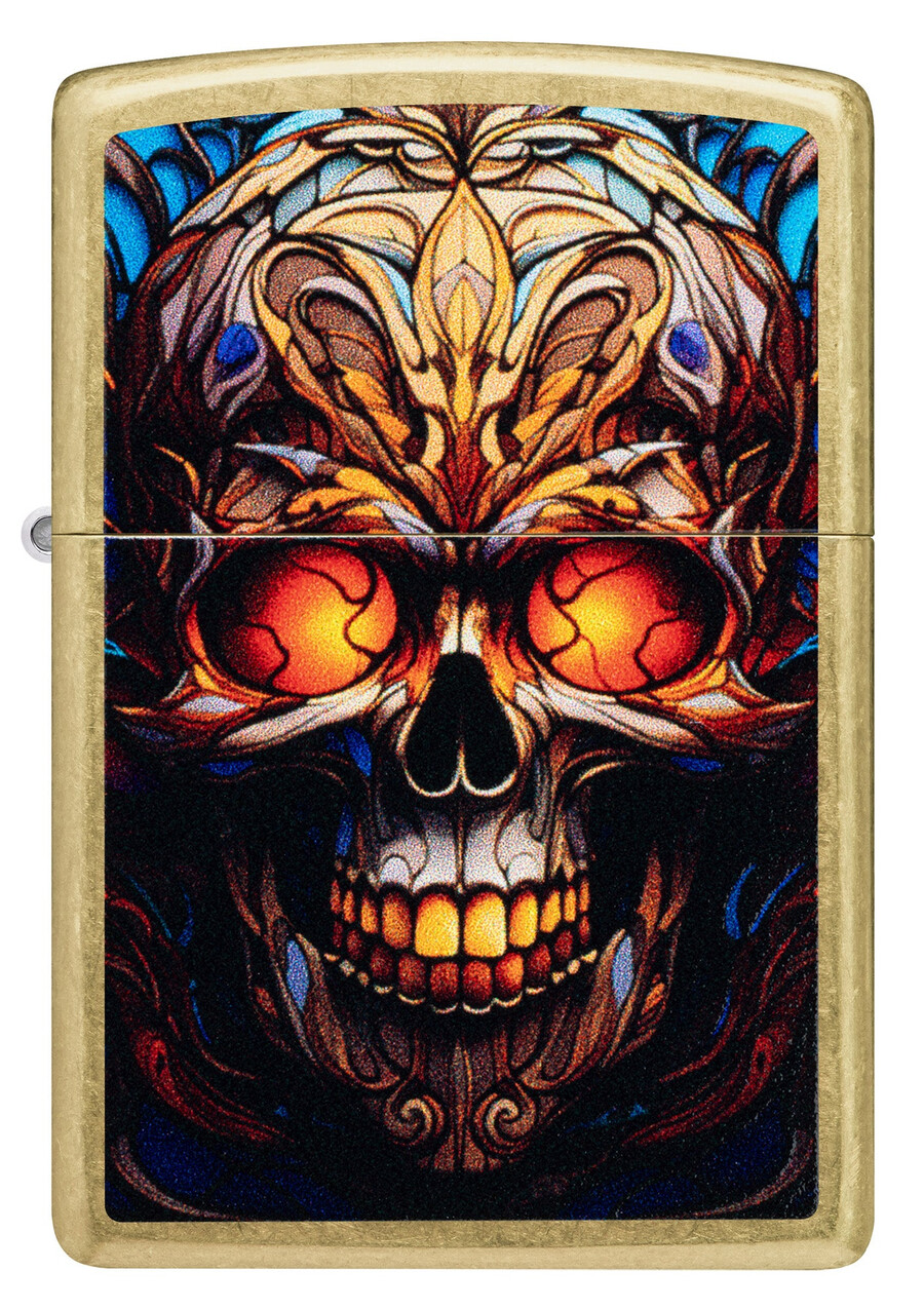 stained glass skull design