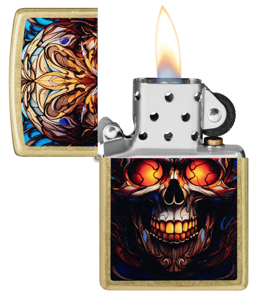 stained glass skull design