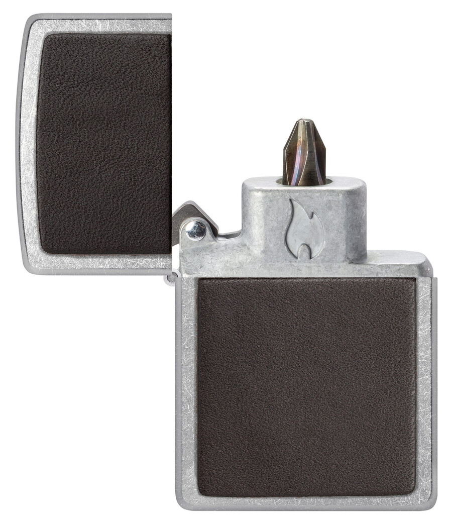 brown leather emblem