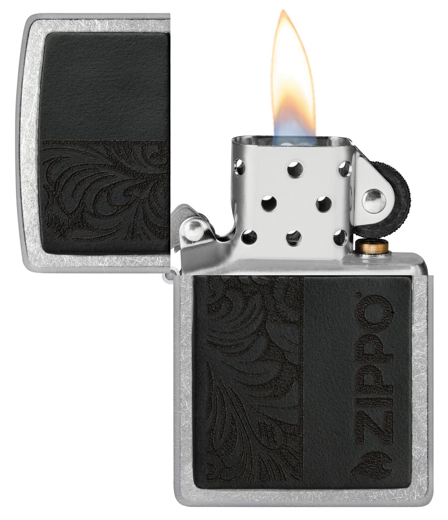 black leather emblem - zippo design