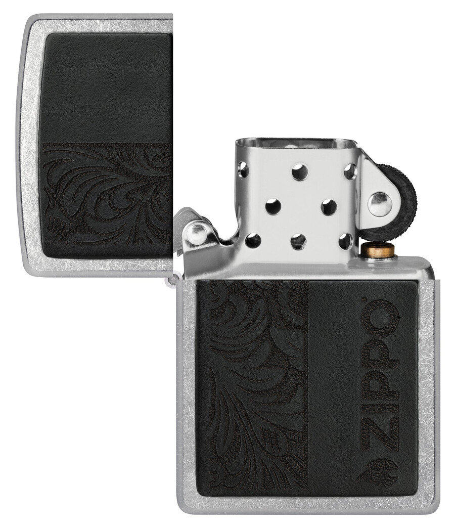 black leather emblem - zippo design